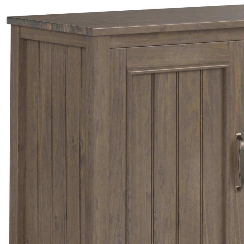 Simpli Home Lev SOLID WOOD TV Media Stand in Smoky Brown For TVs up to 60 inches