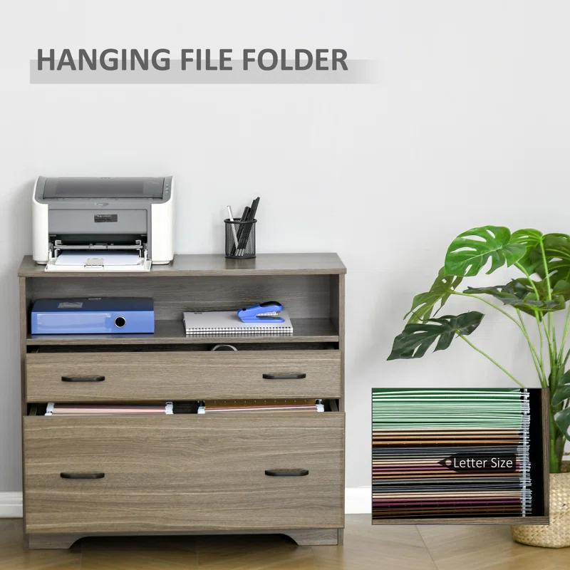 Vinsetto 33.5'' Wide 2 -Drawer File Cabinet