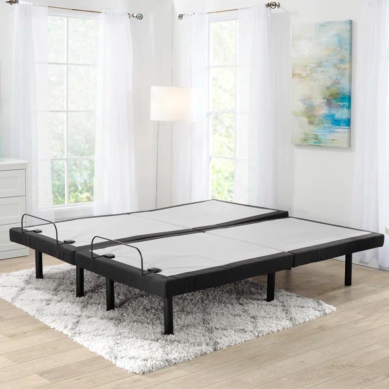 Clara Clark Clara Clark Massaging Zero Gravity, Zero Clearance Adjustable Bed with Wireless Remote, USB Ports & LED Lights