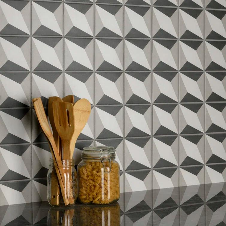 Merola Tile Twenties 4" x 4" Ceramic Patterned Wall & Floor Tile