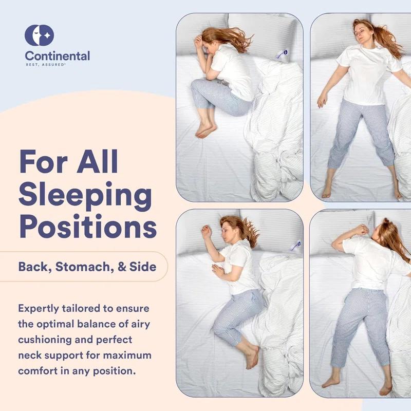 ContinentalBedding Continental Bedding Luxury 700 Fill Power Down Bed Pillows 2 Pack (Set of 2)