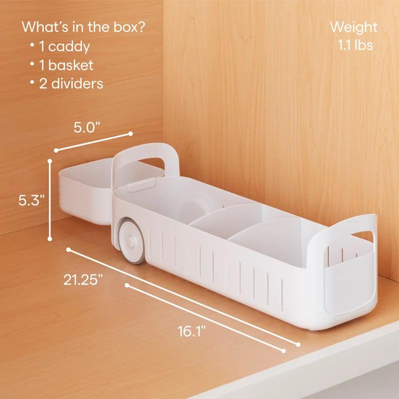 YouCopia® YouCopia® RollOut® Under Sink Caddy, 5", Rolling Organizer Bin with Adjustable Dividers