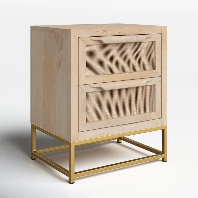 Leanne 2 - Drawer Cane Front Nightstand