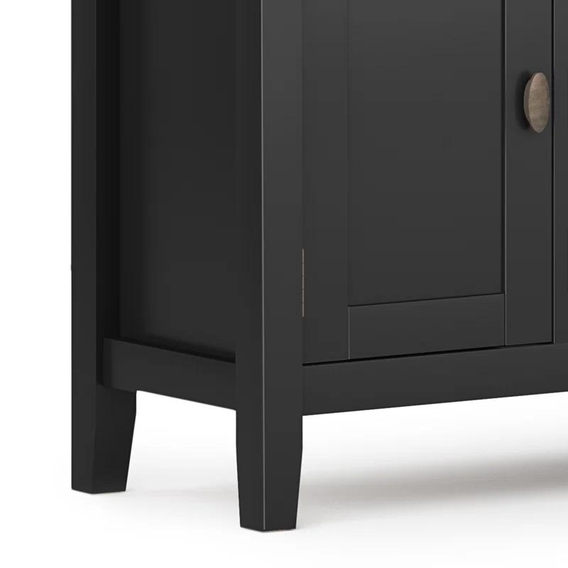 Simpli Home Redmond 72"W Solid Wood TV Stand for TVs up to 80" with Storage Cabinets