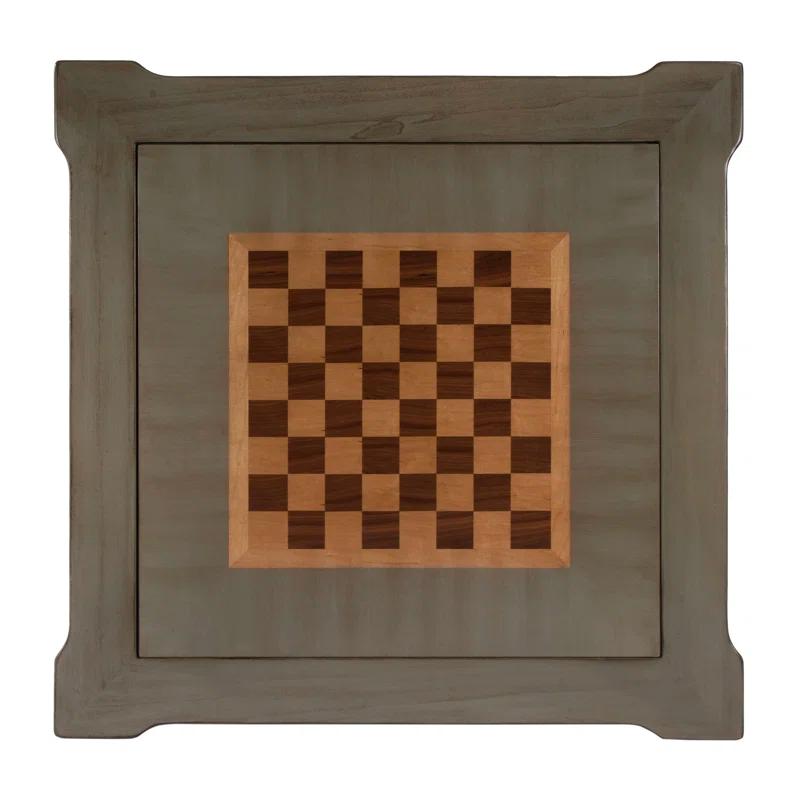 Versatile Square Multi-Game Table with Leather and Wood Accents