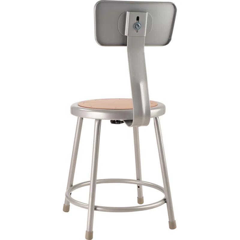 National Public Seating Heavy Duty Steel Stool With Backrest