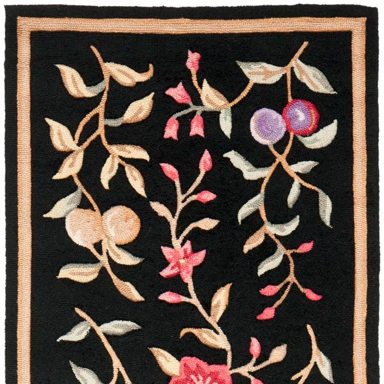 Winston Porter Taran Easy Care Hand Hooked Performance Floral Rug