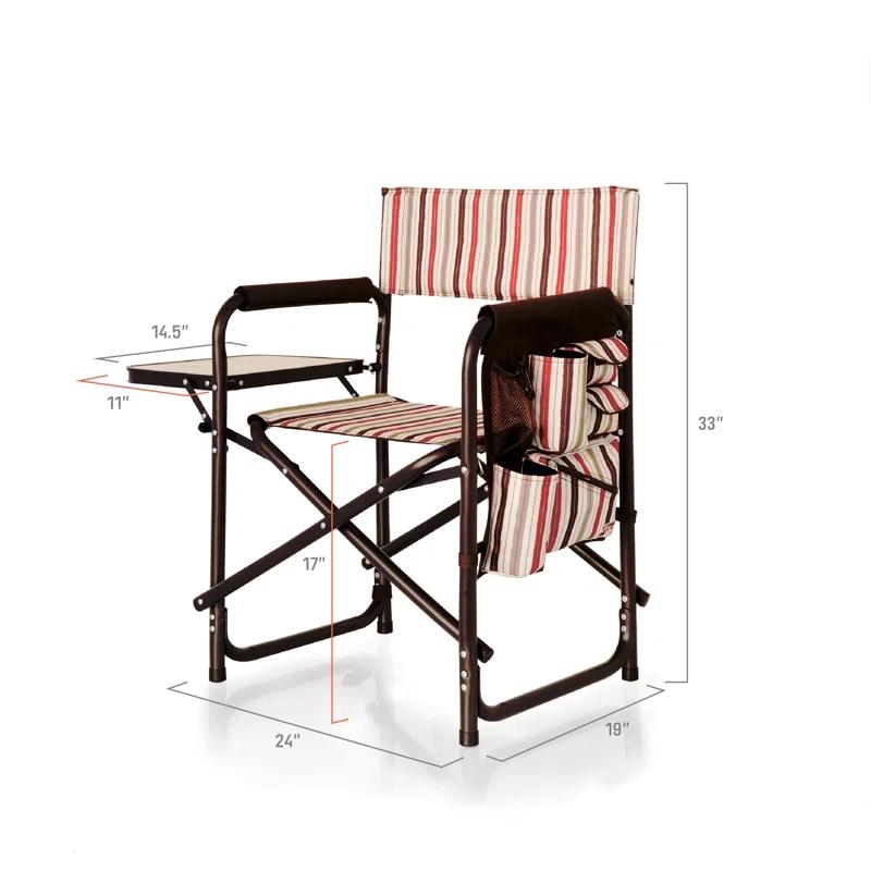 Picnic Time Sports Outdoor Portable Camp Chair with Side Table