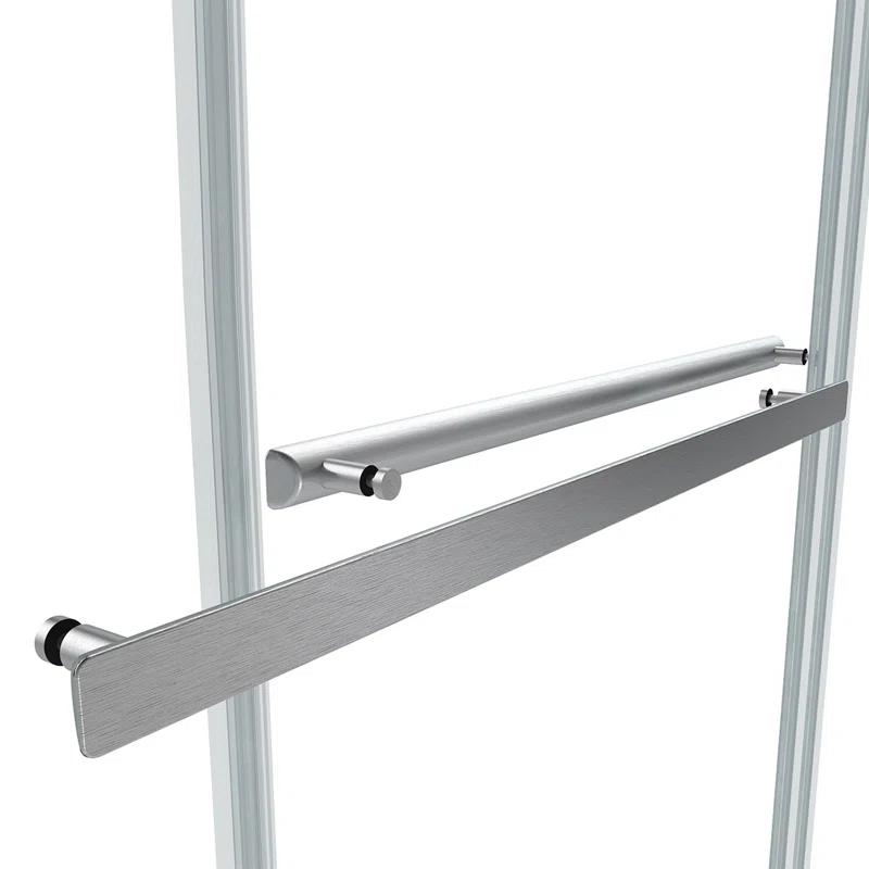 48" W x 35.8” D x 76" H Frameless Rectangle Sliding Shower Enclosure with Towel Bar