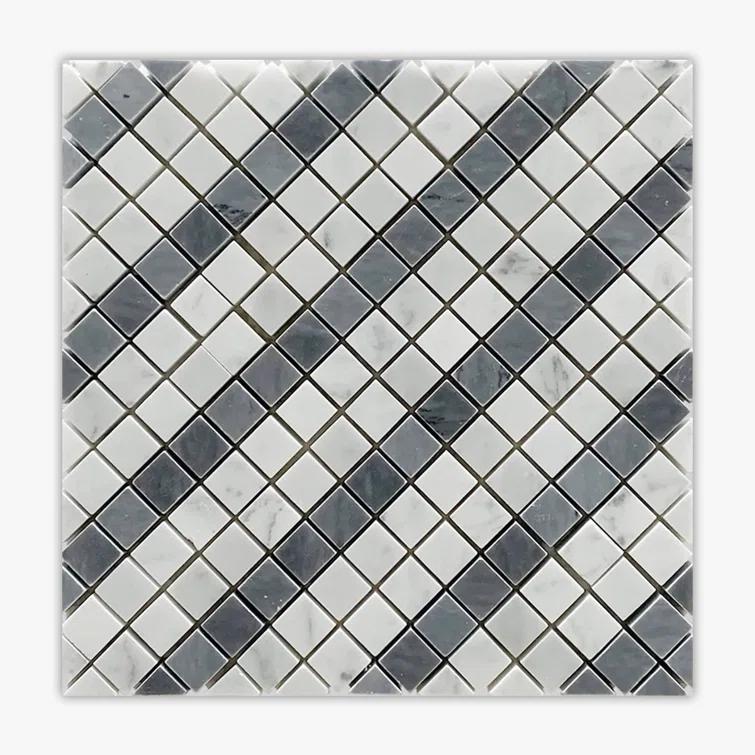 Direct Stone Source Polihsed Caro 8" x 8" Marble Grid Mosaic Tile