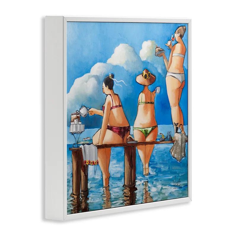 Stupell Industries " Whimsical Summer Beach Ladies " by Ronald West