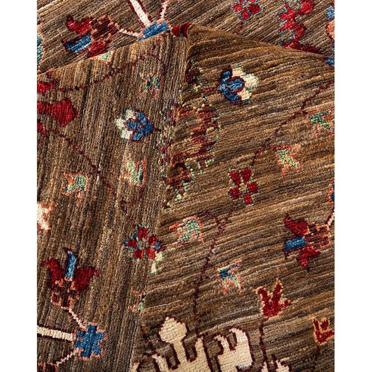 Isabelline Demontra One-of-a-Kind 8' 3" X 9' 10" New Age Wool Area Rug Brown