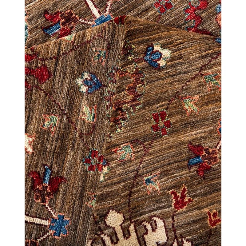 Isabelline Demontra One-of-a-Kind 8' 3" X 9' 10" New Age Wool Area Rug Brown