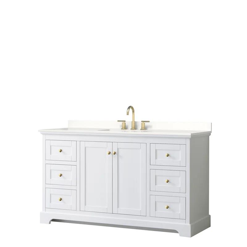 Wyndham Collection Avery 48'' Single Bathroom Vanity with Quartz Top