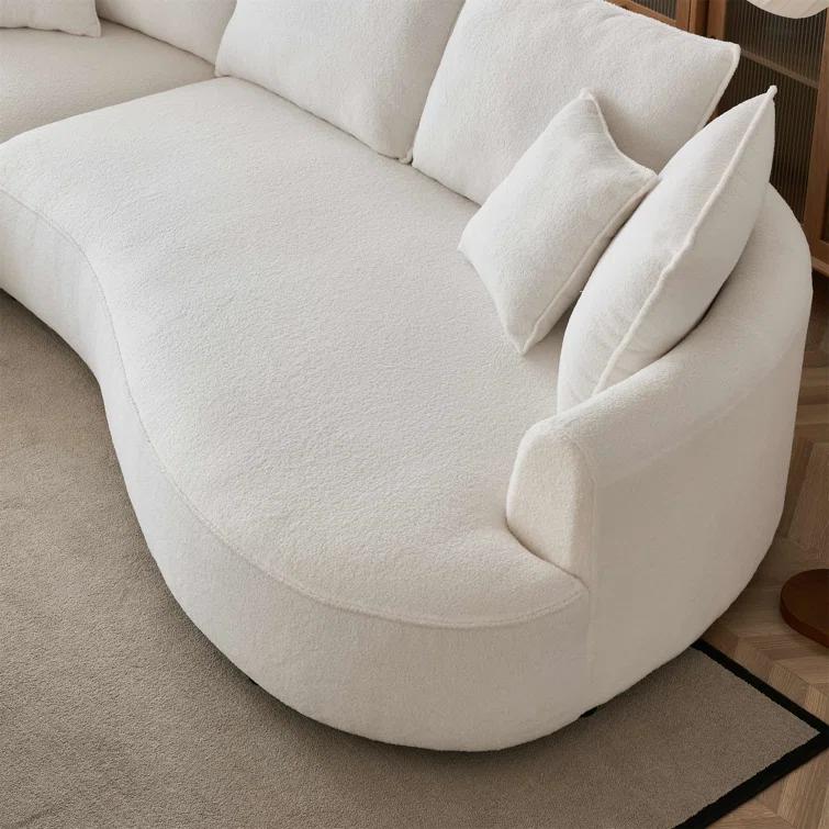 Excellent Future 122.8" Curved Sofa Modern Curved Couch Living Room Modular Sectional Sofa