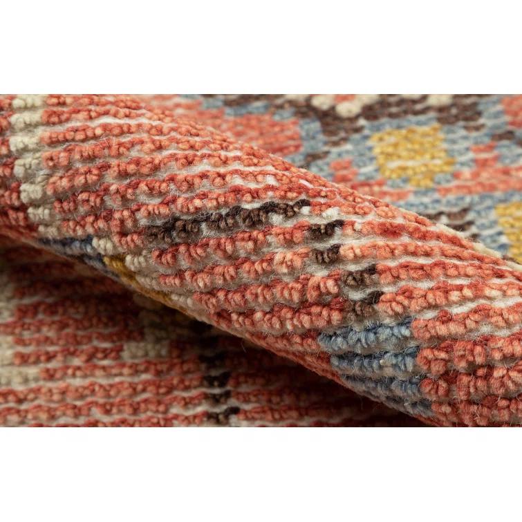 Reese Oriental Hand-Knotted Cotton Red/Dark Brown/Gold Area Rug