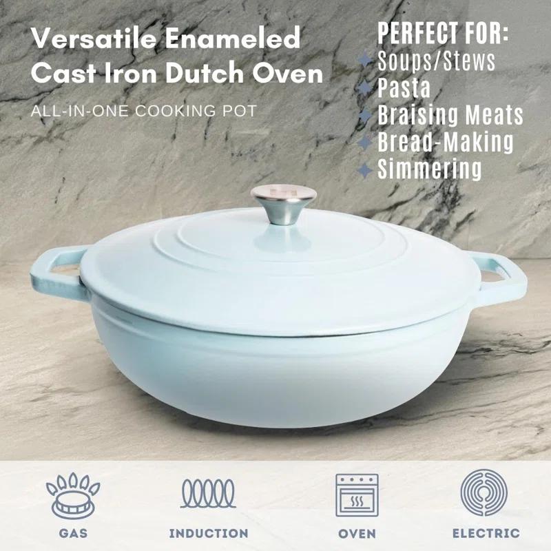 Lexi Home Lexi Home 5 qt. Enameled Cast Iron Round Braiser