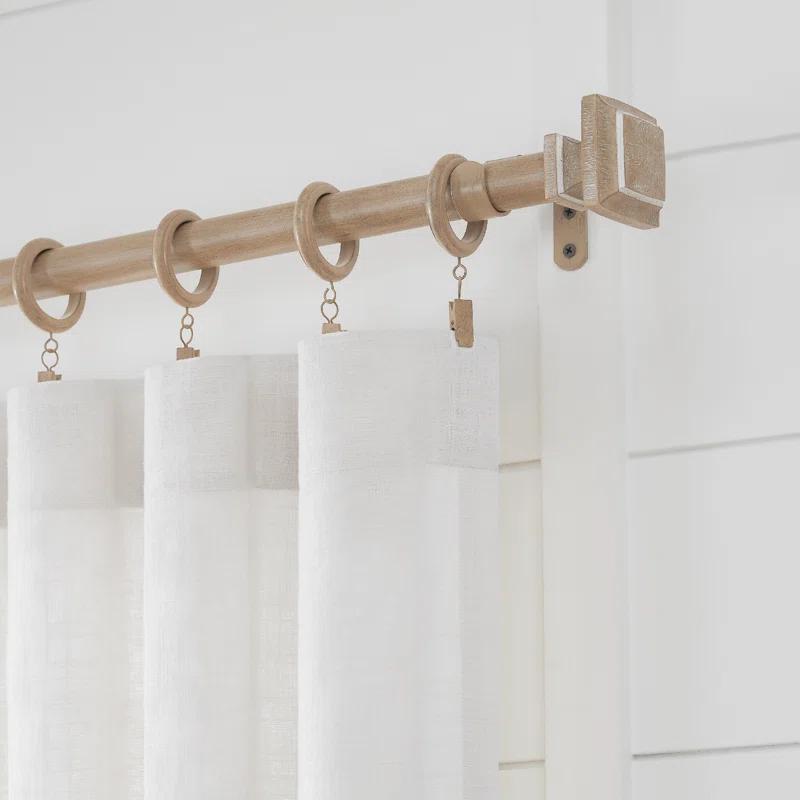 MODE Mode Farmhouse Collection 1 1/8 in Diameter Curtain Rod Set with Cottage Square Finials and Steel Wall Mounted Adjustable Rod