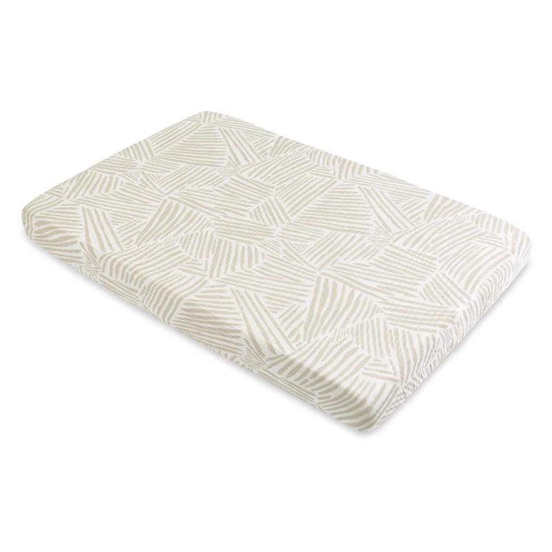 Oat Stripe Mini Crib Sheet In Muslin Cotton