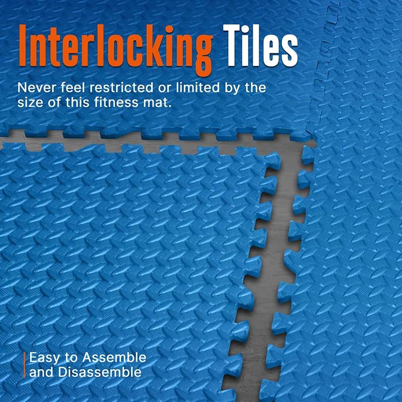 SereneLife Thick Puzzle Exercise Mat, EVA Foam Interlocking Tiles Protective Flooring for Gym Equipment and Cushion (Set of 6)