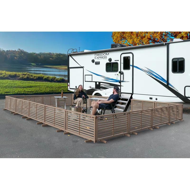 Zippity Outdoor Products 22in H x 44in W (2 Panels) Freestanding Zippity Portable Puppy Fence Kit, Cedar Color Dog Puppy Playpen, Dog Fence Outdoor for Yard, Vinyl Picket Outdoor Dog Fence, Dog Play Pen Indoors, ZP19072