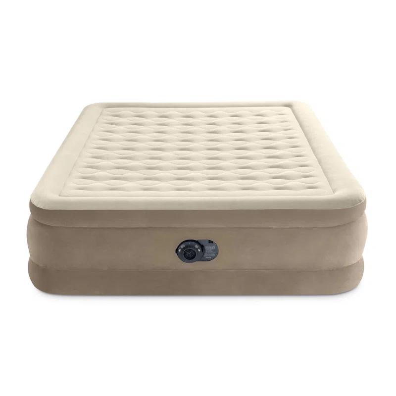 Intex Intex Ultra Plush Fiber Tech Airbed Mattress with Built in Pump