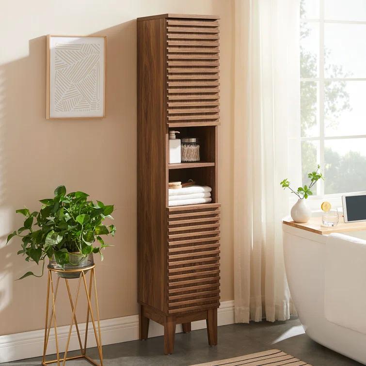 Modway Render Tall Narrow Bathroom Storage Cabinet