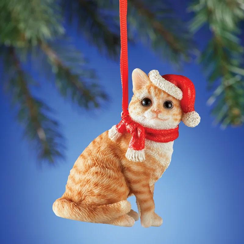 Charlton Home® Santa Cat Ornament
