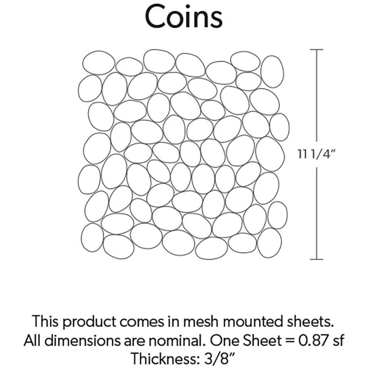 Cruz Bay Studio Natural Stone Pebbles Mosaic Wall & Floor Tile