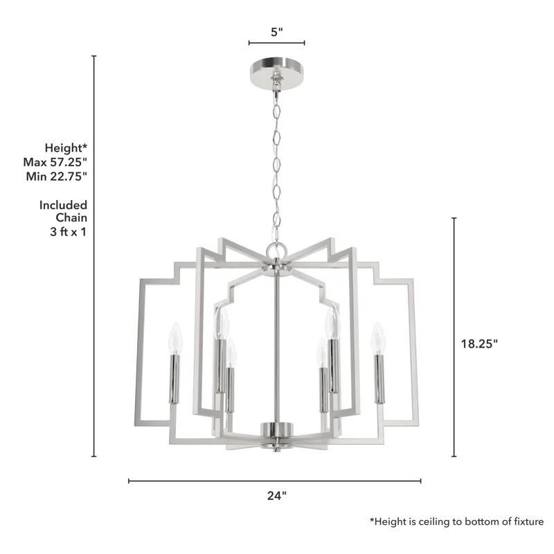 Hunter Fan Hunter 30 Inch Zoanne 6 Light Chandelier Ceiling Light Fixture