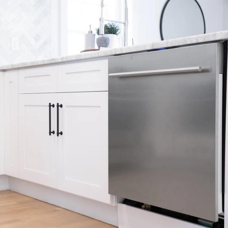 ZLINE ZLINE 24 in. Top Control Satin Steel Panel Dishwasher with Stainless Steel Tub & Modern Handle DW-SN-24