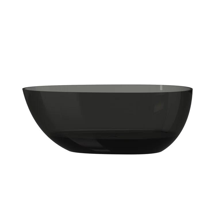 CASAINC Marfa 59'' x 31'' Egg Semi Transparent Resin Freestanding Soaking Bathtub CA06014REGG59AG