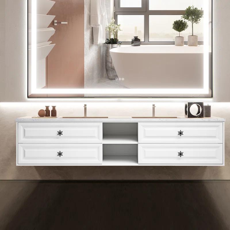 AMANI Eleen 96 In. W X 23 In. D X 22 In. H Bath Vanity Cabinet Without Top