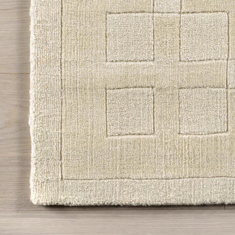 Latitude Run® Rune Bordered Wool-Blend Area Rug