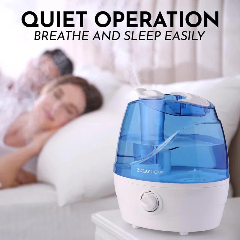 Zulay Kitchen Zulay Home Cool Mist Humidifiers For Bedroom (2.2L Water Tank) - Quiet Ultrasonic Humidifiers For Large Room With Auto Shutoff Feature - Air Humidifier For Plants, Nursery, Kids Room (Gray)