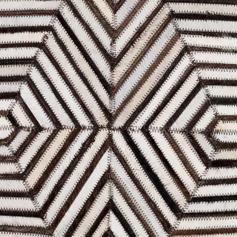 Nashville Striped Leather/Suede Reversible Pillow Cover