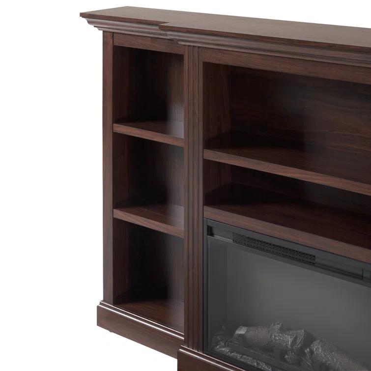 Red Barrel Studio® Traditional 70” Mantel Fireplace with Open Shelving