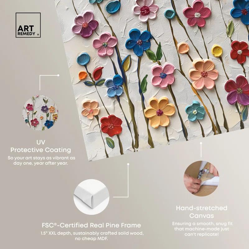 Art Remedy Color Splash Floral Bunch Canvas Winter Floral Art by Art Remedy