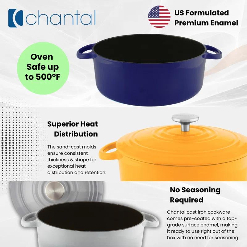 Chantal Chantal 3 Quarts Enameled Cast Iron Round Dutch Oven