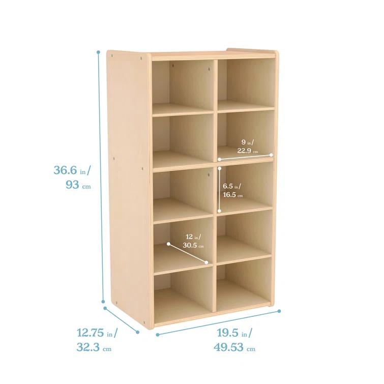 ECR4Kids ECR4Kids Streamline 10 Cubby Tray Cabinet 5x2, Classroom Furniture