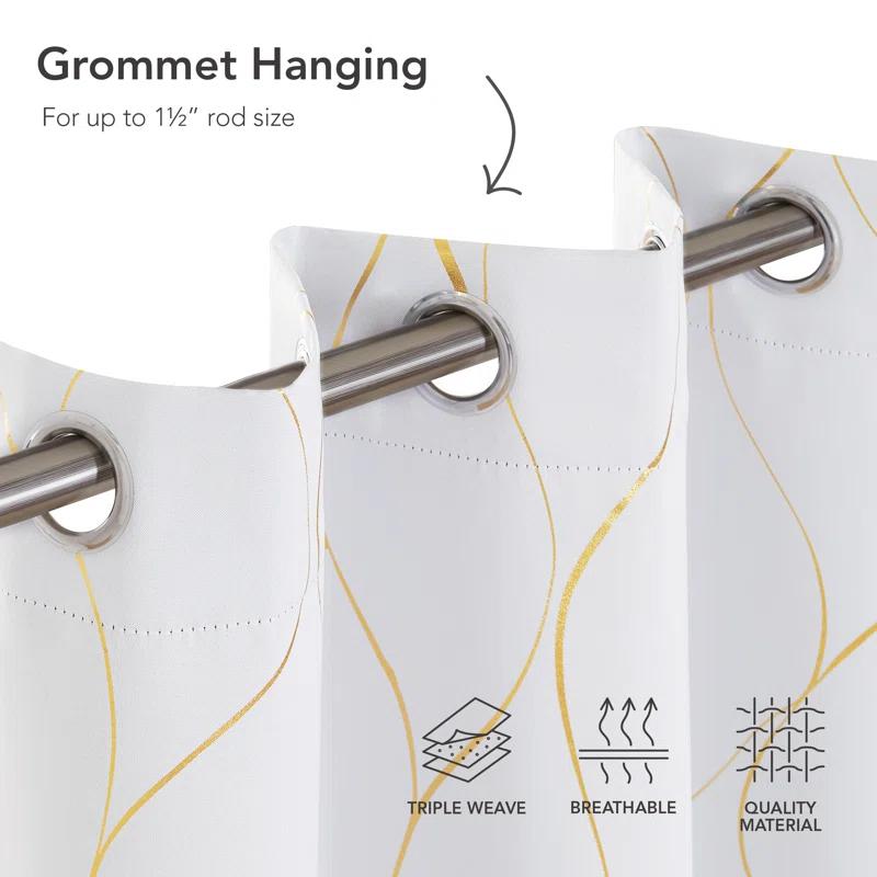 Everly Quinn Boulus Polyester Room Darkening Curtain Pair