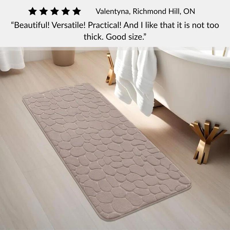 Evideco Pebble Runner Mat - Memory Foam - 48"L x 18"W for Kitchen, Bathroom and more & Reviews | Wayfair