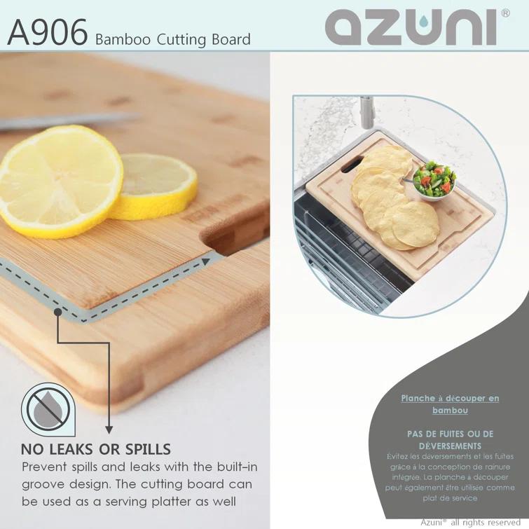 Azuni 17-inch Bamboo Cutting  board For Kitchen Sink