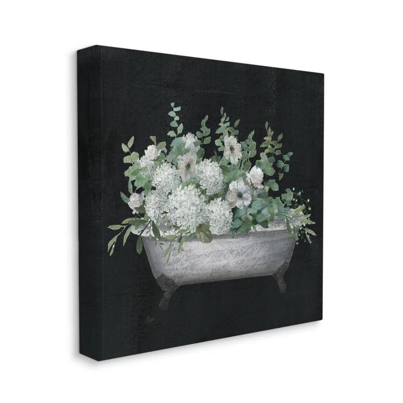 Stupell Industries " Vintage Clawed Bathtub Botanical White Flower Bouquet " by Nan