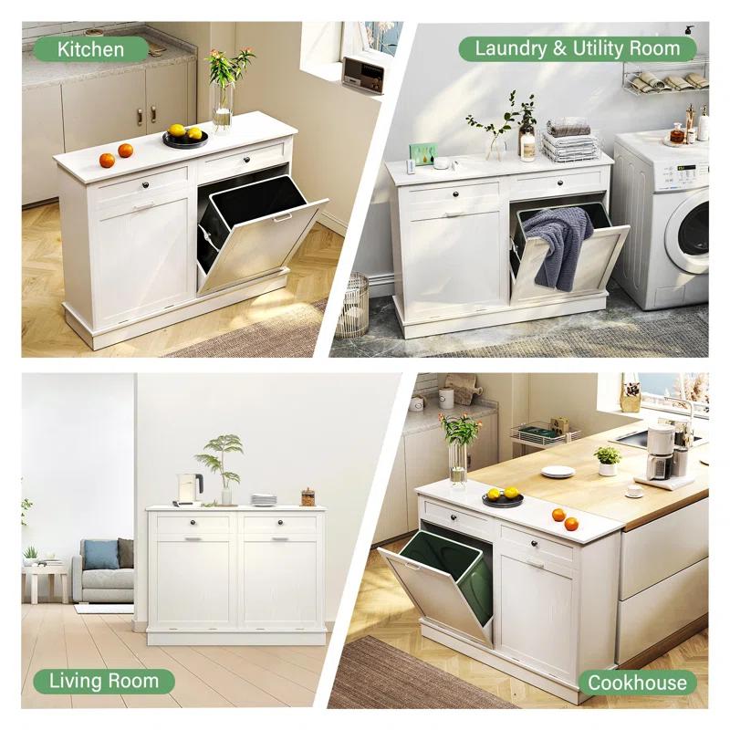 Double Tilt Out Trash Kitchen Cabinet