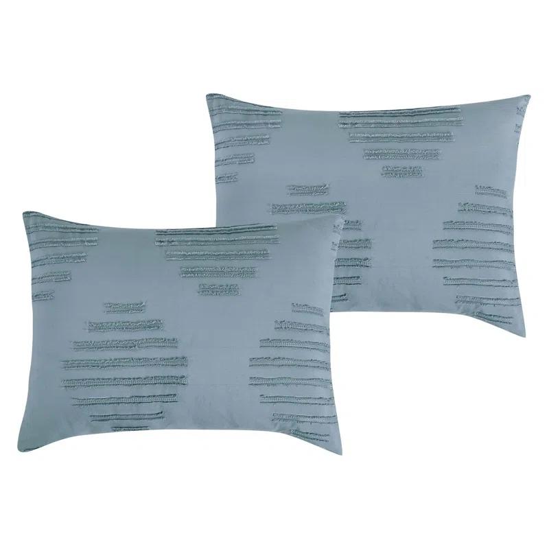 Home Mart Goods 7 Piece Teal Blue Geometric Bedding Comforter Set