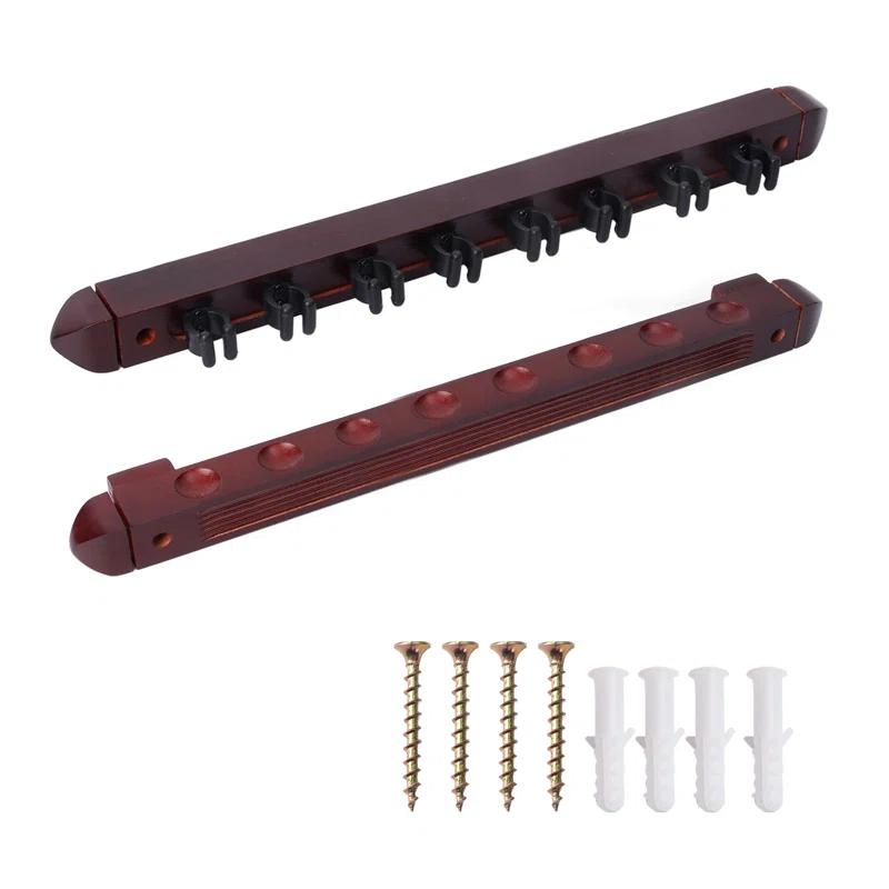 GSE Games & Sports Expert 2-Piece Billiard Pool Cue Stick Wall Mounted Rack, Holds 8 Pool Cue Stick