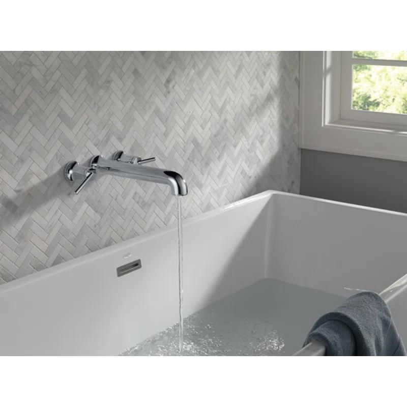 Contemporary Double Handle Wall Mounted Roman Tub Faucet