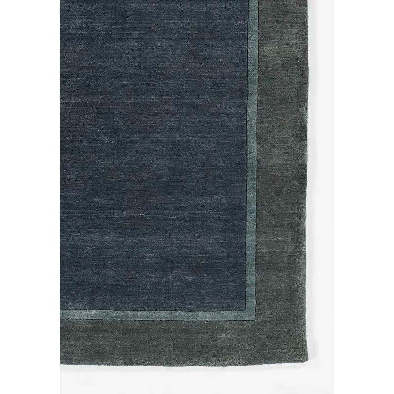 Zaley Handmade Tufted Wool Blue/Gray Area Rug