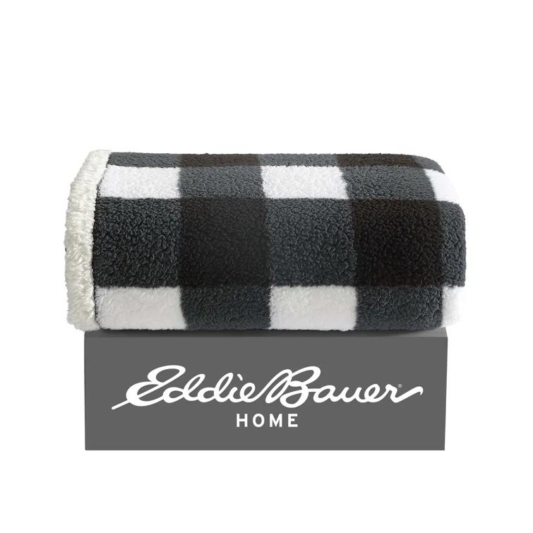Eddie Bauer Alpine Eddie Bauer Printed Sherpa Reversible Throw Blankets